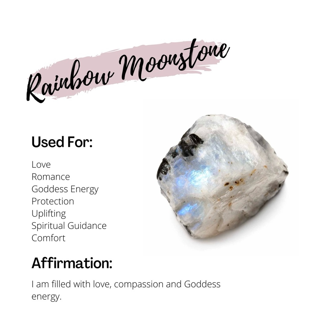 Solid 925 Sterling Silver Rainbow Moonstone Ring - image 6